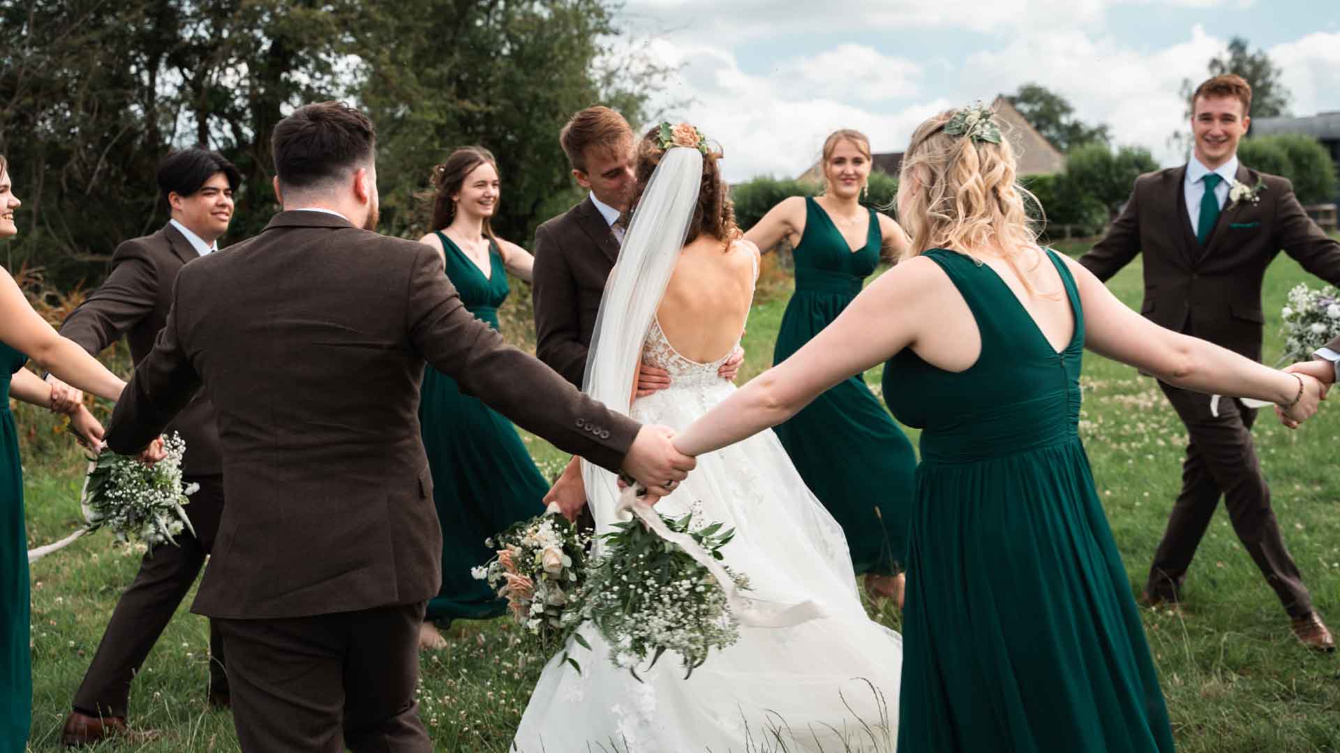 1 Wedding scene, people dancing